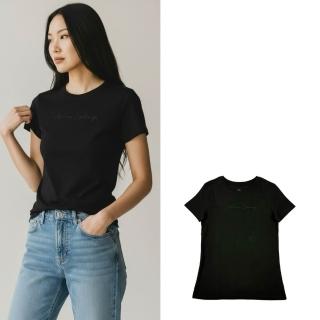 【A|X Armani Exchange】草寫刺繡 Armani Exchange 女款 短T 純棉 修身 AX 圓領 短袖 T恤 @1915