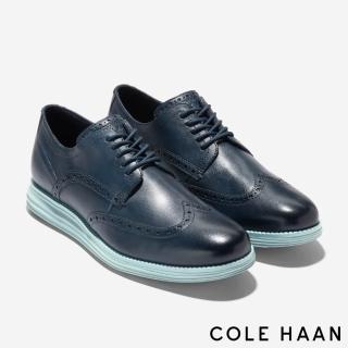 【Cole Haan】ORIGINALGRAND WINGTIP OXFORD 翼紋雕花牛津鞋 男款寬楦 午夜藍(C37962)