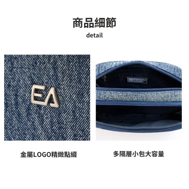 【ELLE ACTIVE】丹寧感方形斜背小包-藍色(EA26S1FB605-39)