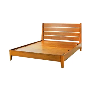 【Mahogany 瑪荷尼家具】免組裝 190X203X100   微風6尺床G1  全原木桃花心木 床架 M1-BB34-6M