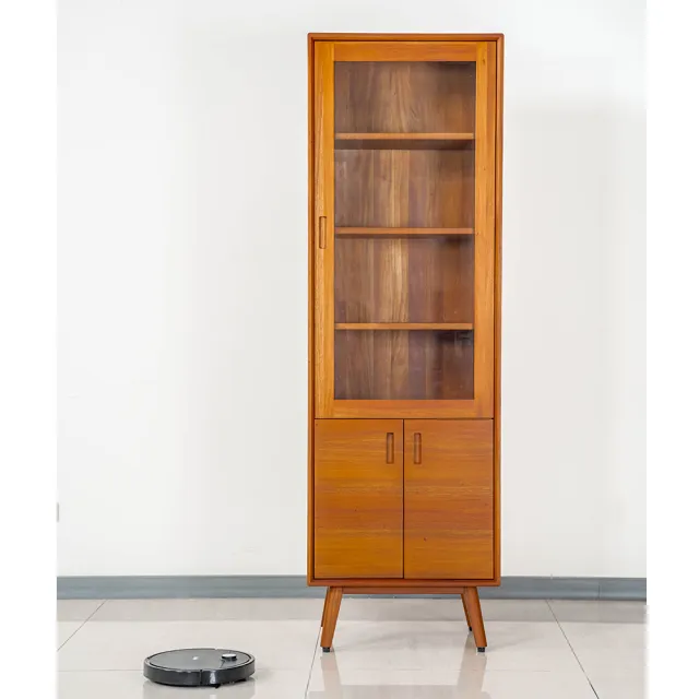 【Mahogany 瑪荷尼家具】免組裝 60X40X190 晨光60有門書櫃MYR-C  全原木桃花心木 書櫃M1-CB30-2.6M(KD/G2)