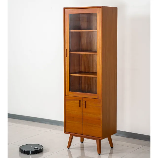 【Mahogany 瑪荷尼家具】免組裝 60X40X190 晨光60有門書櫃MYR-C  全原木桃花心木 書櫃M1-CB30-2.6M(KD/G2)