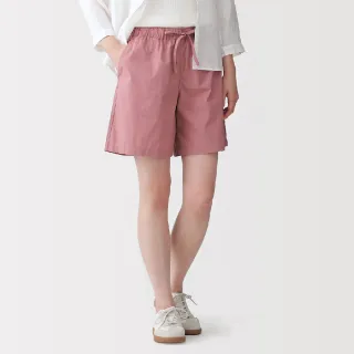 【MUJI 無印良品】女水洗平織布短褲(黑色/米色/卡其/煙燻粉/淺藍/暗藍)