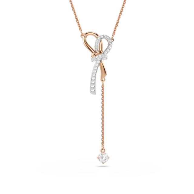【SWAROVSKI 施華洛世奇】官方直營 Hyperbola 蝴蝶結項鏈 多種金屬潤飾 千金風天花板 法式浪漫 | 5753336