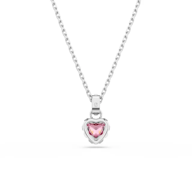 【SWAROVSKI 施華洛世奇】官方直營 Chroma 粉紅色鏈墜 粉愛鏈墜 混合式切割 鍍白金色 | 5757789