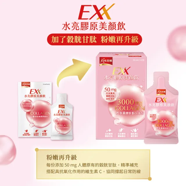 【天地合補】EXX 水亮膠原美顏飲 30mlx6入x8盒(共48入-膠原蛋白飲)