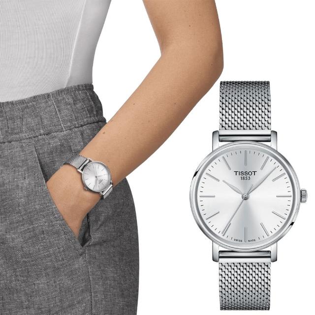 【TISSOT 天梭】Everytime 經典雋永米蘭女錶-銀 送禮 禮物 推薦(T1432101101100)