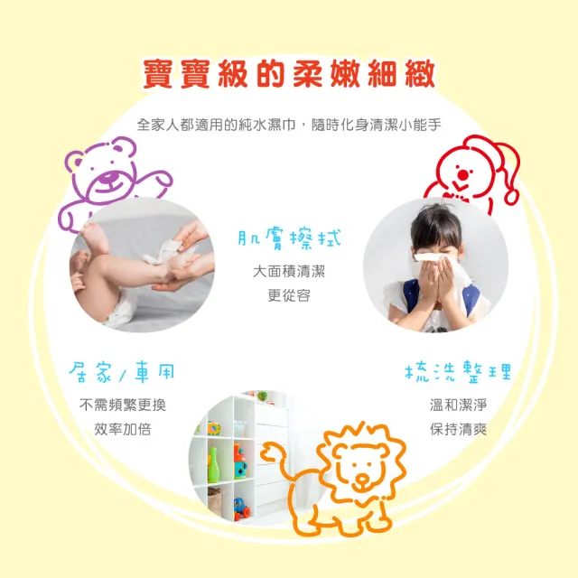 【康乃馨】寶寶潔膚濕巾超厚尺寸80片8入裝 整箱(80片/包；8包/箱)