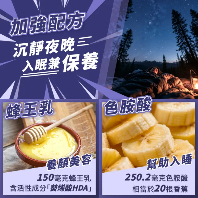 【EasonPharm 醫神方】好好睡蜜芝鎂膠囊2入組(美麗蜂王乳+97%芝麻素+短乳酸桿菌ProGa28後生元+ 海洋礦物鎂)