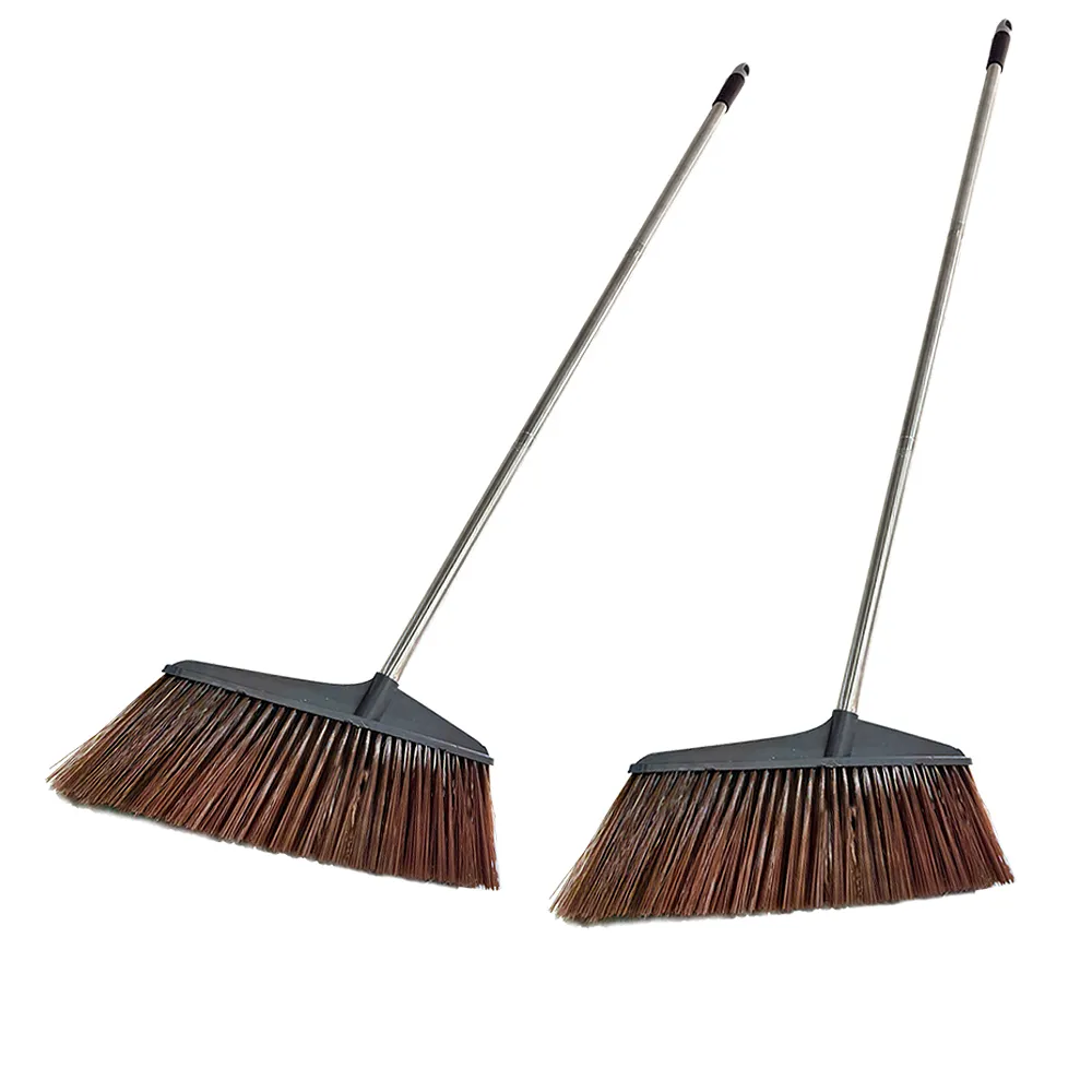 【VICTORY】業務用不鏽鋼長桿特大戶外掃把52cm-2支(落葉掃 庭院掃 室外掃 大掃把)