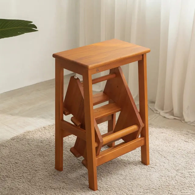 【Mahogany 瑪荷尼家具】免組裝 41X29X59 樓梯椅MYR-C 全原木桃花心木  椅 ART-C13