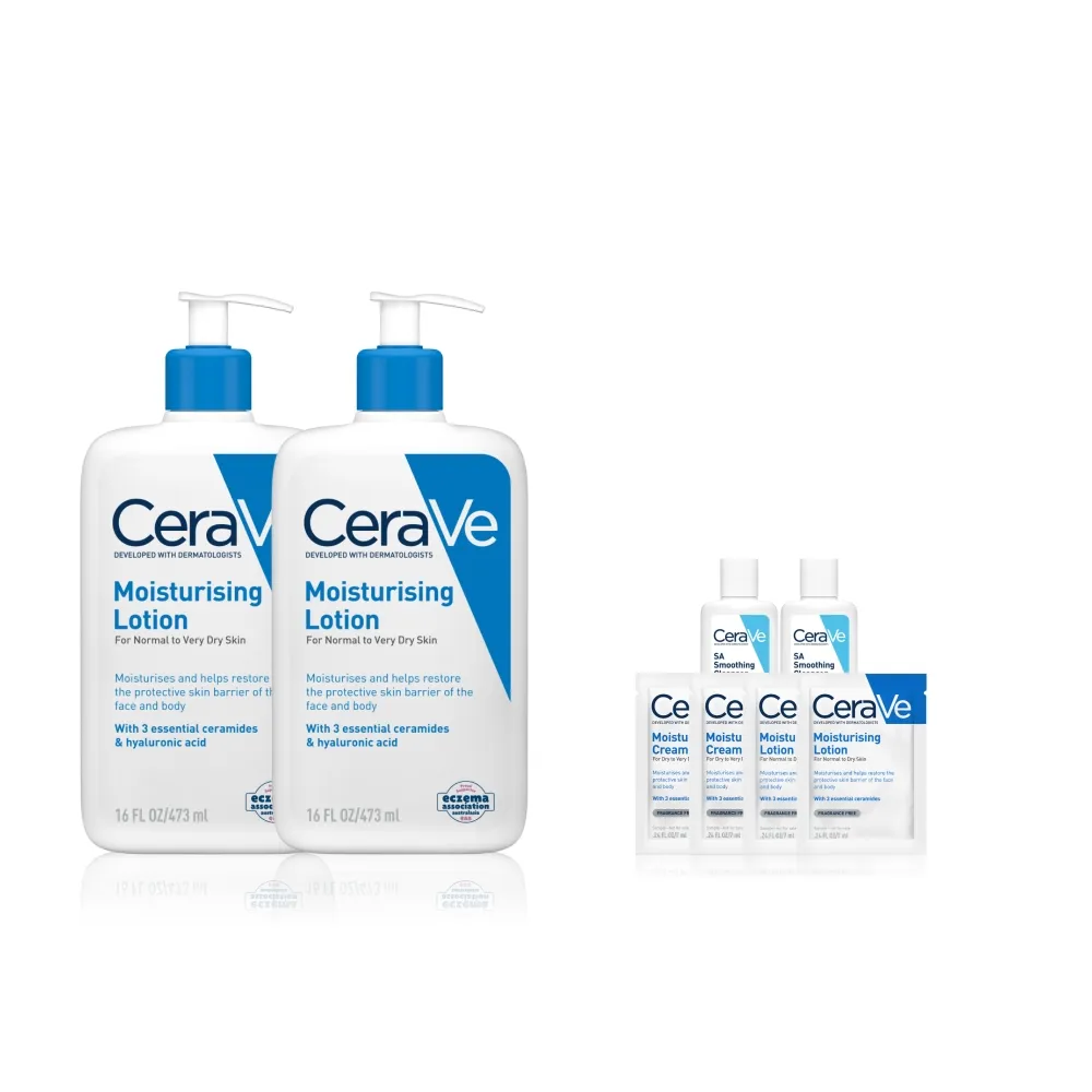 【CeraVe 適樂膚】momo限定雙星組★長效清爽保濕乳473ml*2(臉部身體乳液/張凌赫同款)
