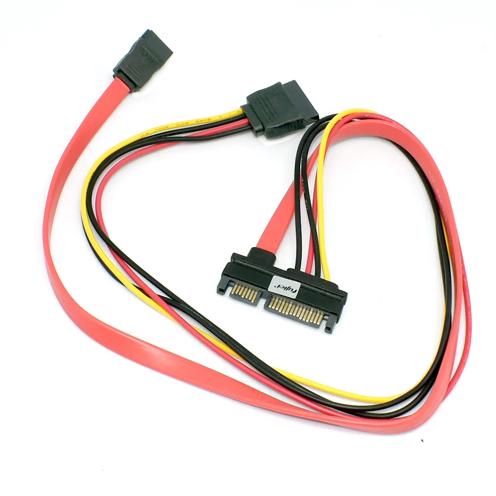 【Fujiei】SATA 22Pin公轉15Pin+7Pin母母電源訊號轉接線 50CM(SATA 22Pin to 15Pin+7Pin)