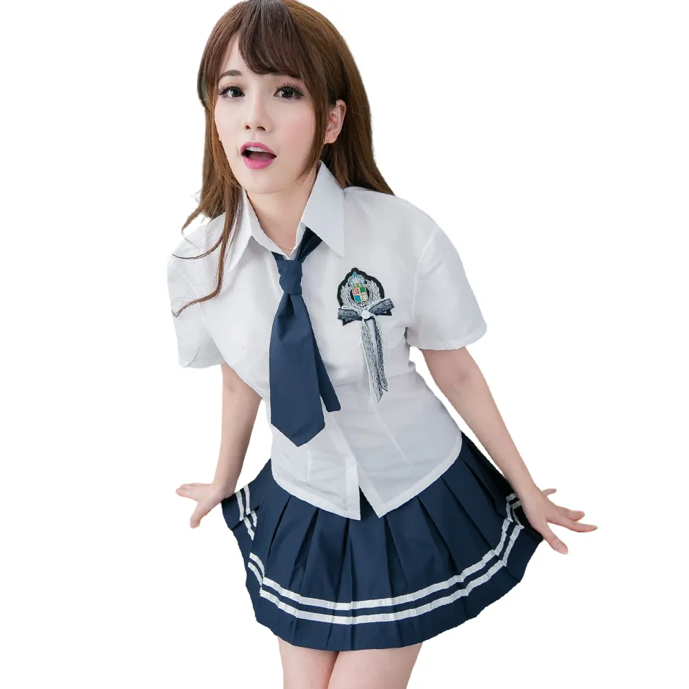 【愛衣朵拉】制服 角色扮演學生服裝 XS-XL(角色扮演 白襯衫 百摺裙 學生服 情趣)