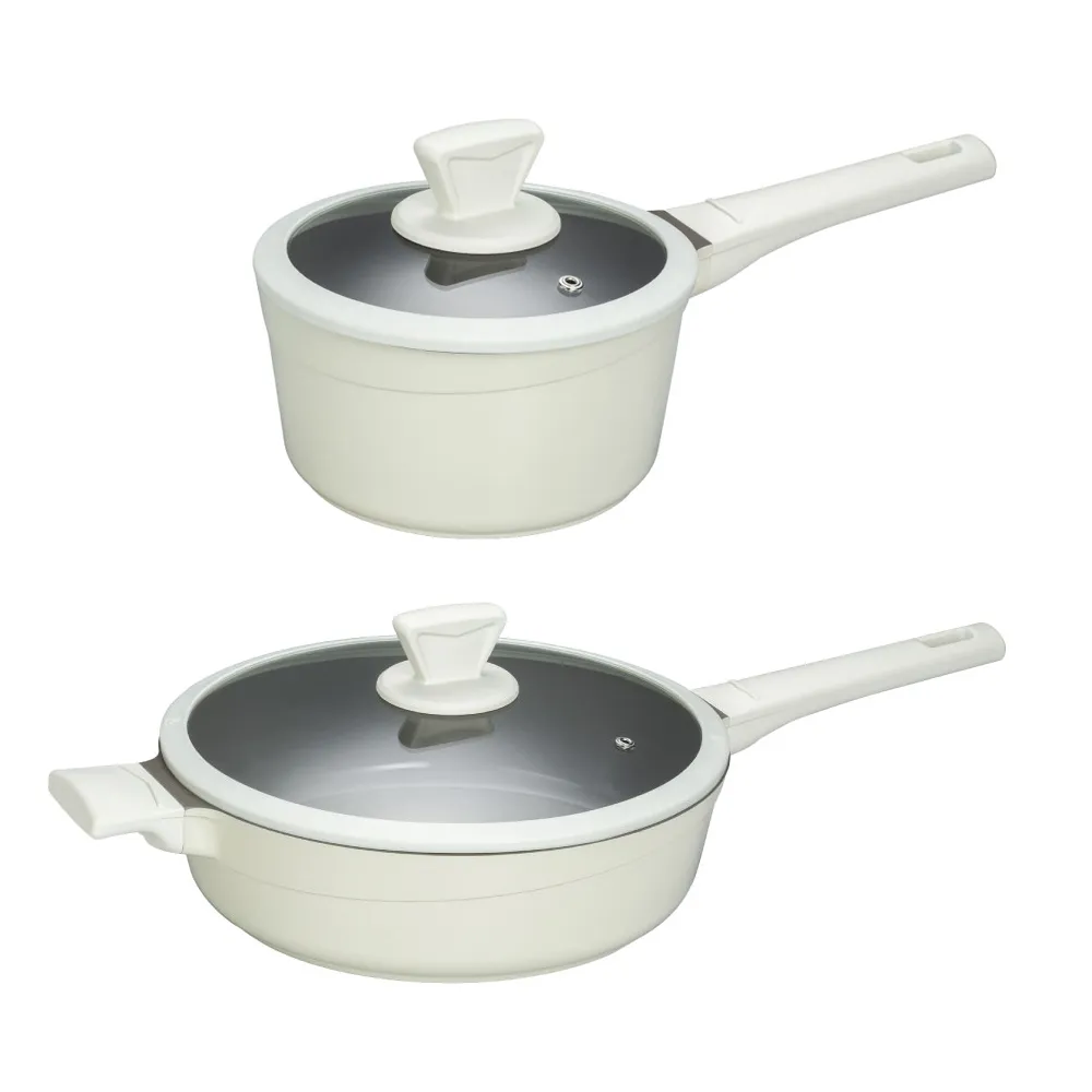 【SILWA 西華】鈦陶瓷不沾煎湯四件組(深煎鍋28CM+湯鍋18CM)