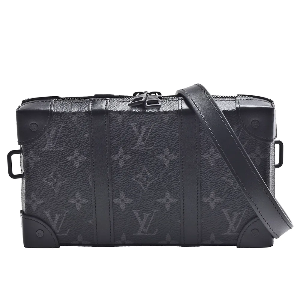 【Louis Vuitton 路易威登】M69838 SOFT TRUNK系列經典Eclipse帆布印花拉鍊斜背方包(M69838)