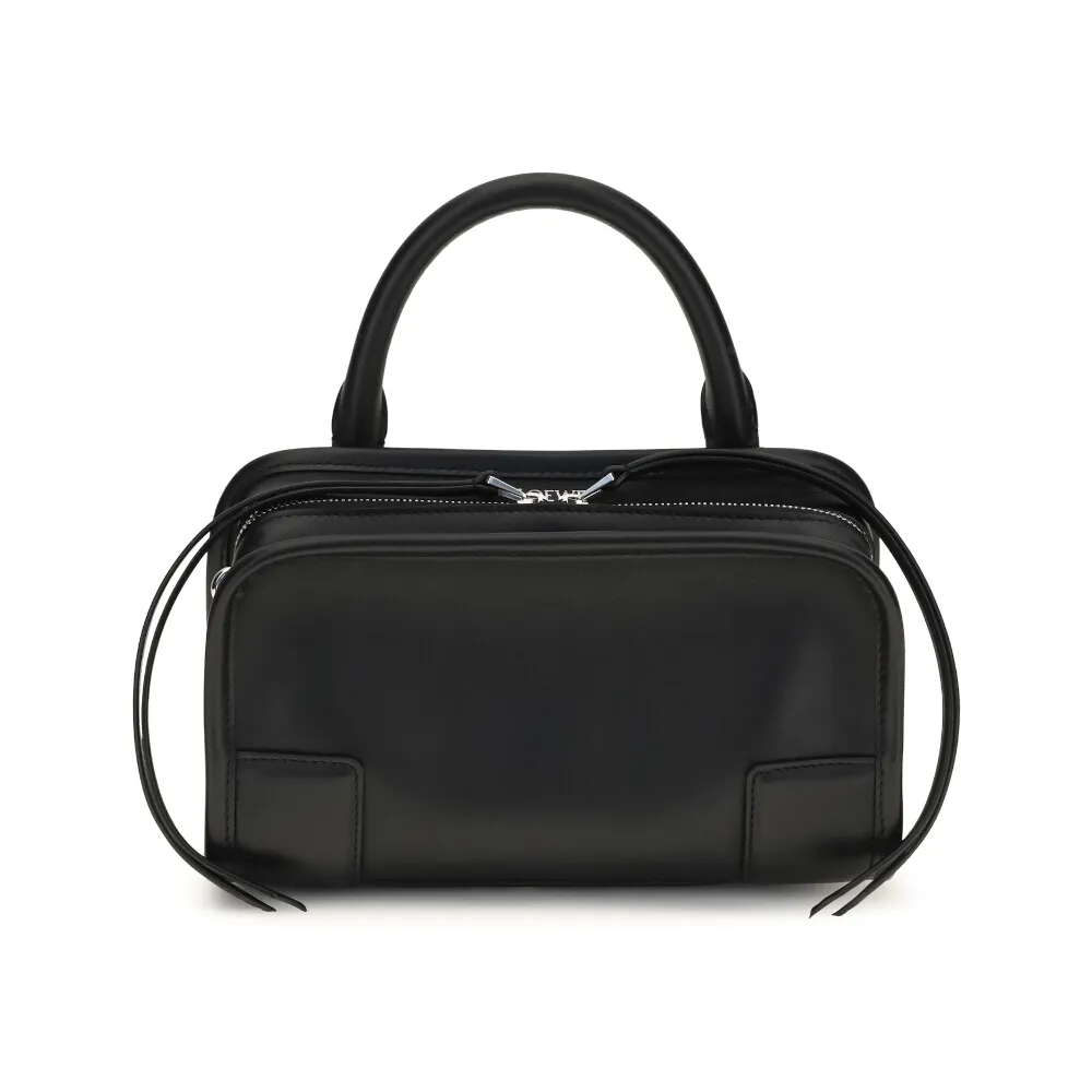 【LOEWE 羅威】Mini Amazona 180 迷你 柔軟小牛皮 手提包 斜背包 黑色