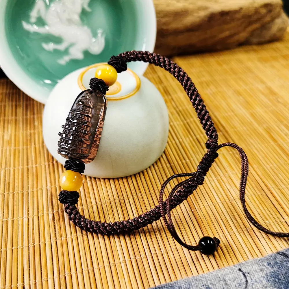 【財神小舖】金榜題名 冰晶黑曜石文昌塔手鍊(已開光 旺事業 旺學業 招財 考運 升職)