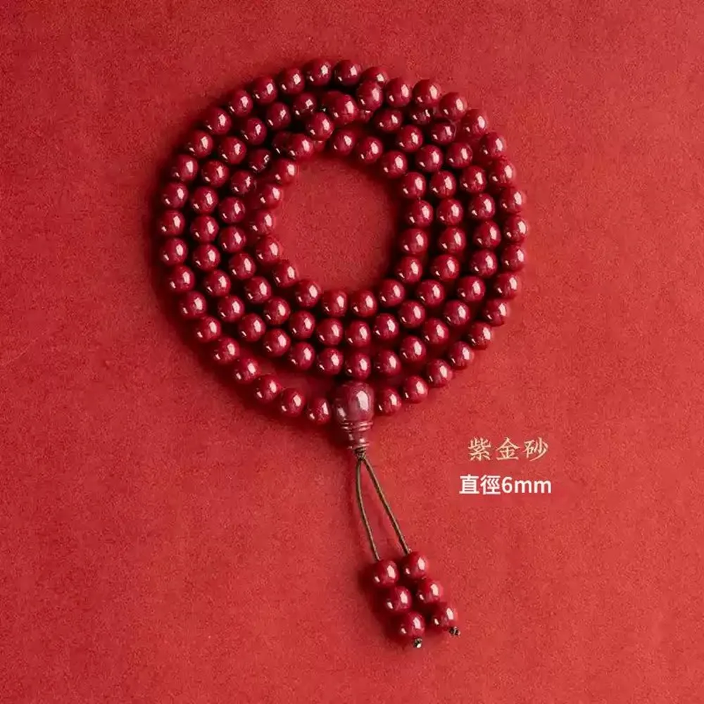 【米蘭精品】現貨+預購 硃砂手鍊朱砂手珠手鏈(轉運除穢淨化招財開運真品原礦紫金砂108顆手鍊t1lh27)