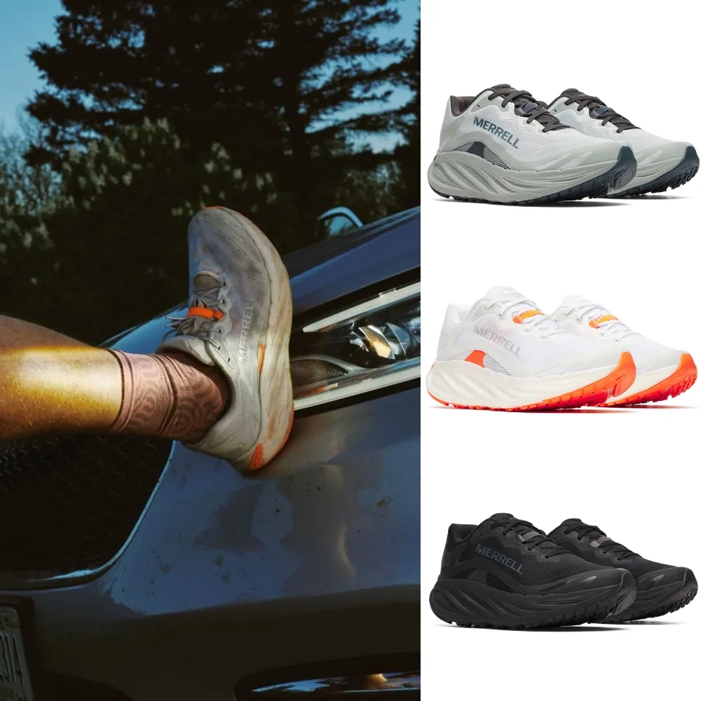 【MERRELL】PROMORPH 男款 輕量 戶外 越野 跑鞋 運動鞋 跑步鞋(ML068573 天青藍 白閃焰 黑 輕量 緩衝避震)