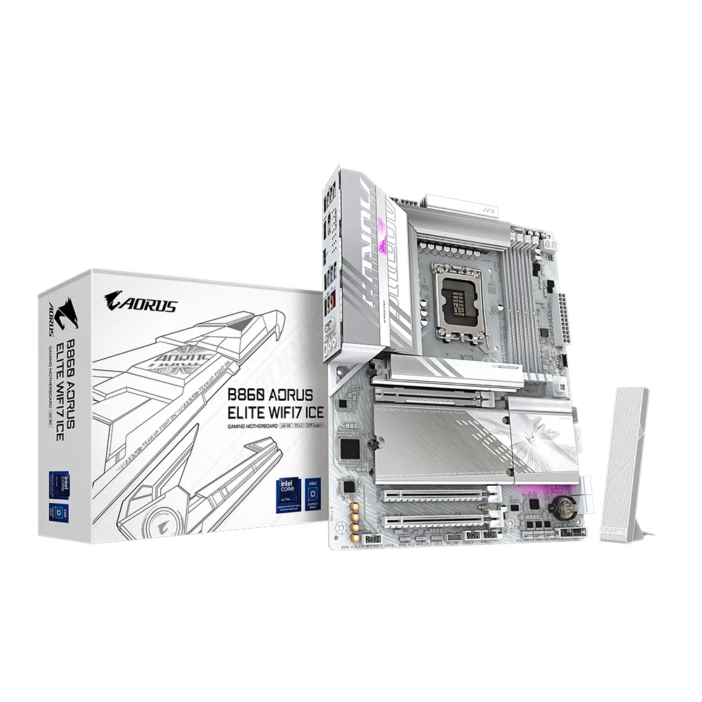 【GIGABYTE 技嘉】B860 AORUS ELITE WIFI7 ICE DDR5 主機板+Intel Core Ultra 7 265KF  20核(M+C 組合包)