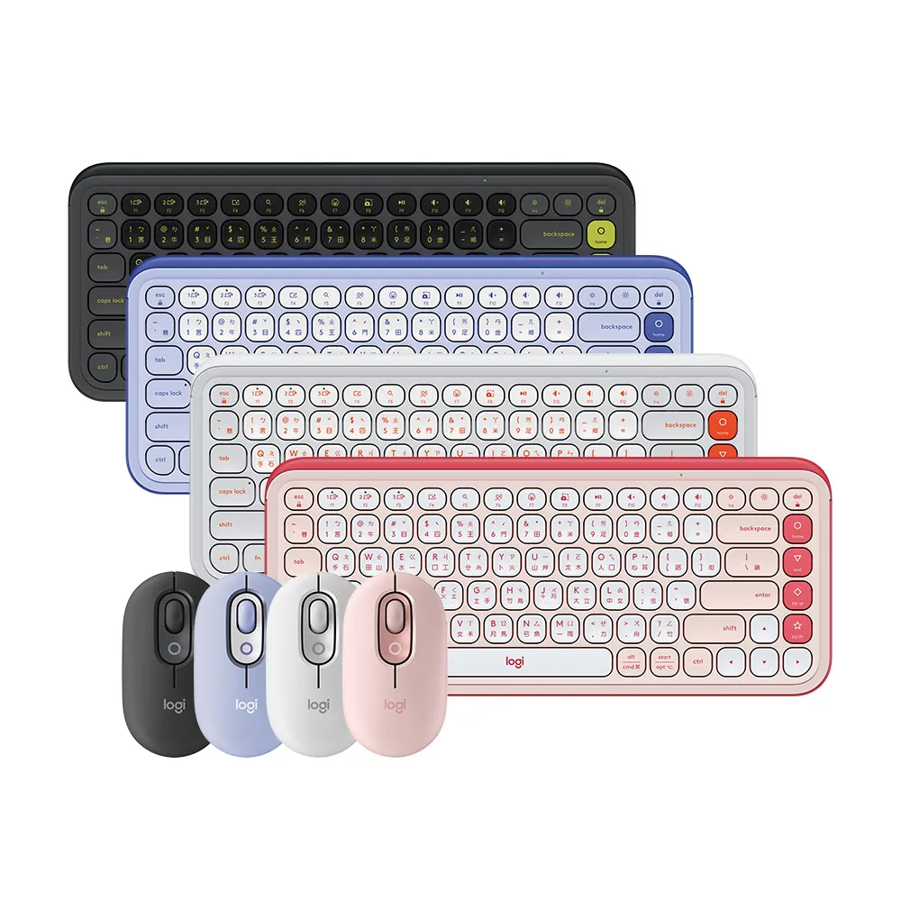 【Logitech 羅技】POP Icon Keys 無線藍芽鍵盤 + POP Mouse無線藍芽滑鼠