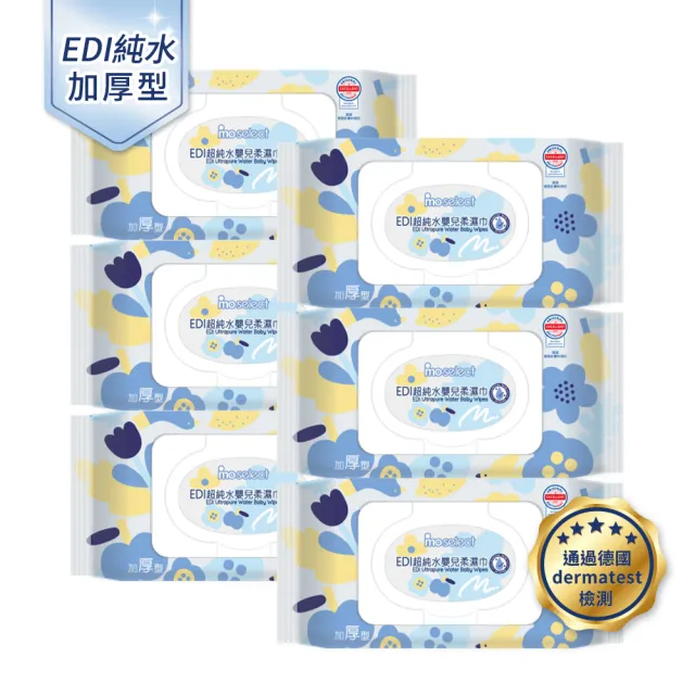 【mo select】EDI 超純水加蓋嬰兒柔濕巾24包(台灣製 加厚型80抽/一般型90抽任選/mo選)