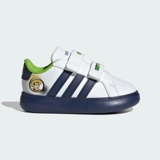 【adidas 愛迪達】Grand Court Toy Story CF I 小童 休閒鞋 白深藍 魔鬼氈 胡迪(KI9179)