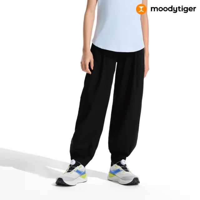 【moodytiger】兒童Air Supply寬鬆長褲 炭黑色 - 原廠公司貨 童裝 涼感透氣 寬鬆長褲 下著