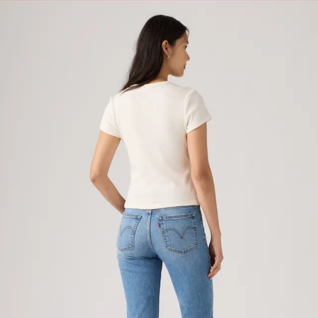 【LEVIS】RORY 排扣短袖襯衫上衣 / 微彈性 女生上衣 熱賣單品 0086M-0001