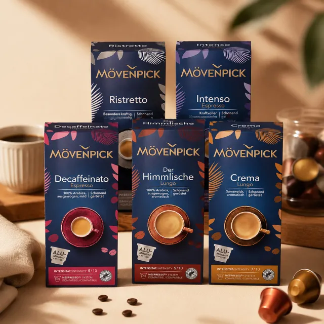【Movenpick 莫凡彼】膠囊咖啡5盒組(10顆/盒;適用於Nespresso Original系列膠囊咖啡機)