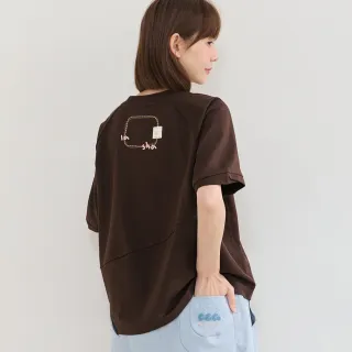 【a la sha】LOGO框繡花涼感創意T