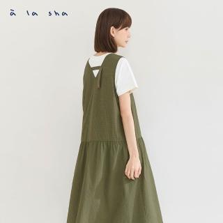 【a la sha】格紋背心洋裝