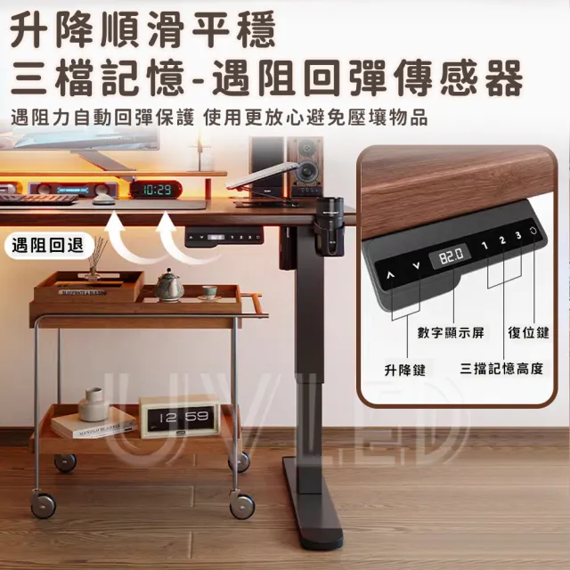 【UVLED 鈺創合成】無段式電動升降桌100CM(升降電腦桌 升降辦公桌 書桌 電競桌 工作桌 辦公桌 站立桌)
