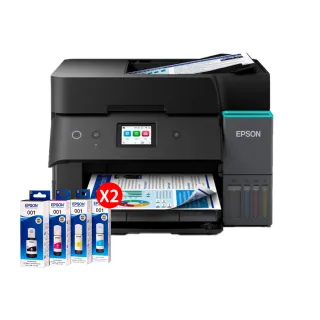 【EPSON】官方直營 搭2組T03Y原廠1黑3彩墨水★L6390 高速雙網傳真智慧遙控連續供墨複合機