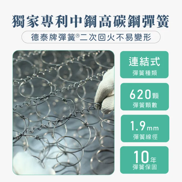 【德泰法蘭西床】雅典620限量款 彈簧床墊-雙大6尺