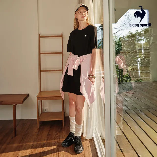 【LE COQ SPORTIF 公雞】短袖連身裙 女款 黑色 LWX22222