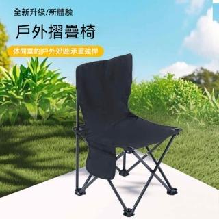 【Quality 聚家】戶外折疊椅 露營椅子 釣魚凳 休閒靠背椅 多重加固/加厚鋼管/防滑腳墊 牛津布 32*51CM