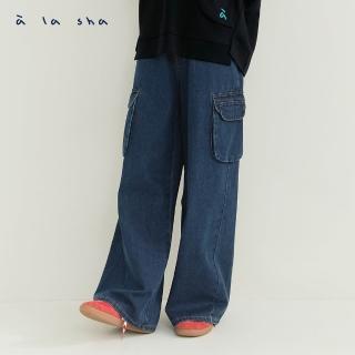 【a la sha】率性a牛仔寬褲