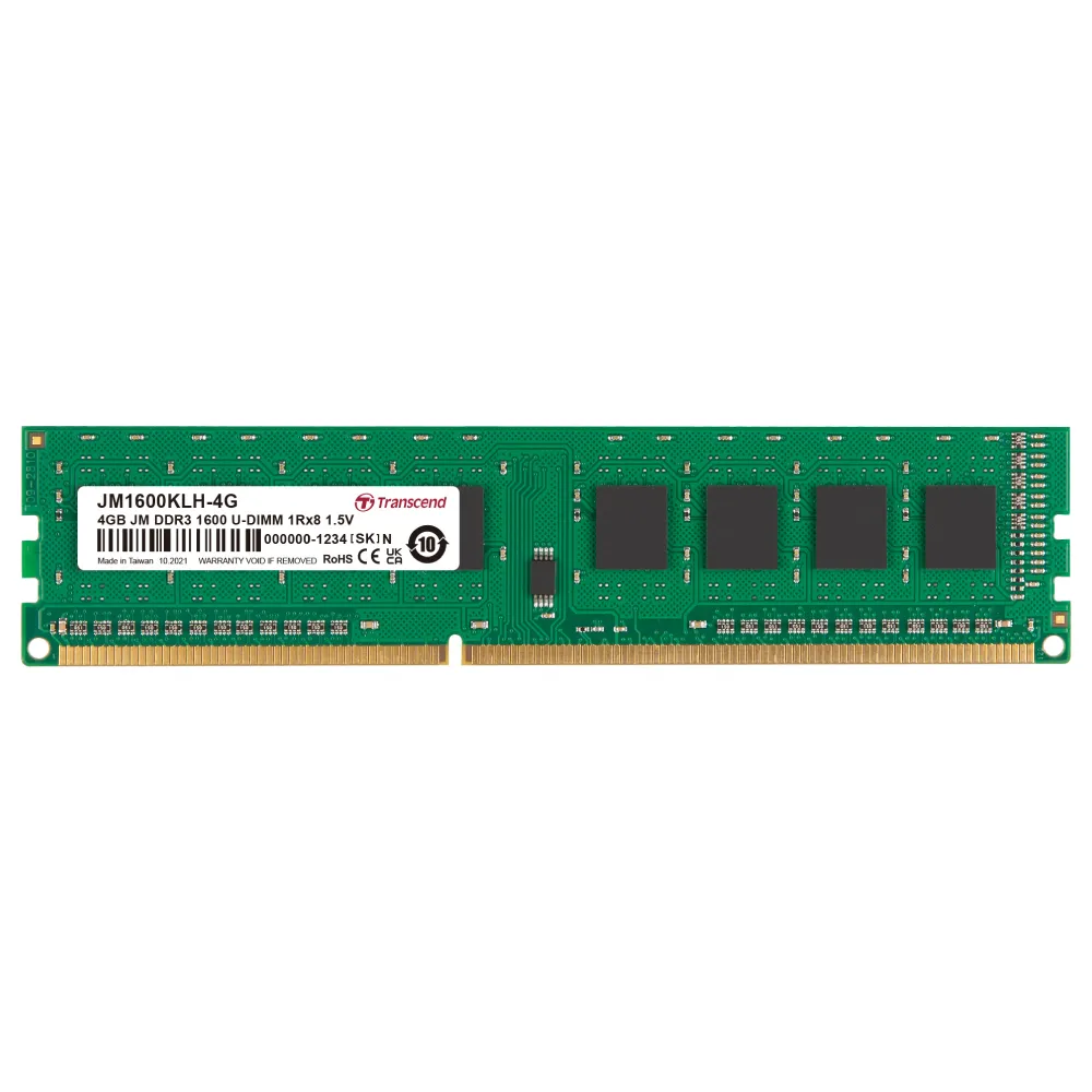 【Transcend 創見】JetRam DDR3 1600 4GB 桌上型記憶體(JM1600KLH-4G 新舊包裝隨機出貨)