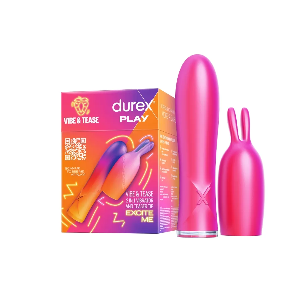 【Durex 杜蕾斯】二合一兔耳震動按摩棒1入(情趣用品/成人用品/成人情趣/自慰/成人用品/飛機杯/性用品)