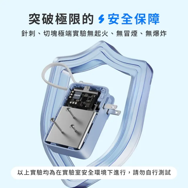 【Philips 飛利浦】DLP4355C 10000mAh GoodCube 35W多合一磁吸半固態行動電源(38.5Wh_具Wh標示)