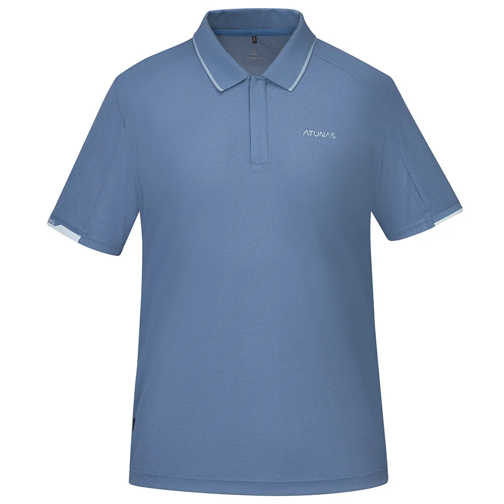 【ATUNAS 歐都納】男款POLARTEC POWER DRY短袖POLO衫(A1PS2502M原力藍/吸濕排汗/抗臭/抗UV防曬/透氣快乾)