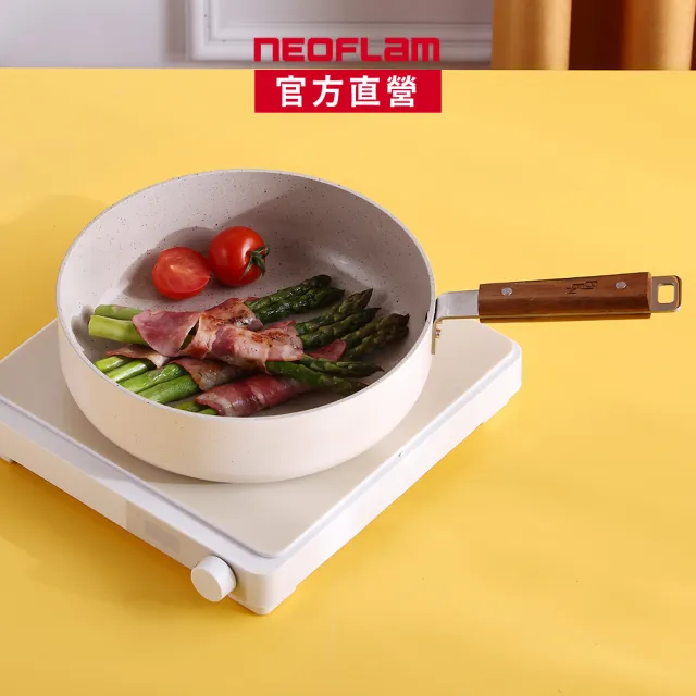 【NEOFLAM】韓國製Bien系列陶瓷塗層炒鍋24公分(IH爐適用不挑爐具/非鐵氟龍不沾塗層)