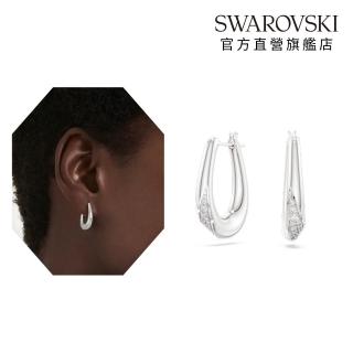 【SWAROVSKI 施華洛世奇】官方直營 Classica 耳環 圓形切割 細碼 925銀 | 5743474 新品