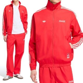 【adidas 愛迪達】Cc Firebird Tt 男款 紅色 可口可樂 聯名 立領 拉鍊 夾克 外套 KY2111