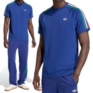 【adidas 愛迪達】3S Tee 男款 藍色 三葉草 圓領 T恤 運動 休閒 短袖 KC8641