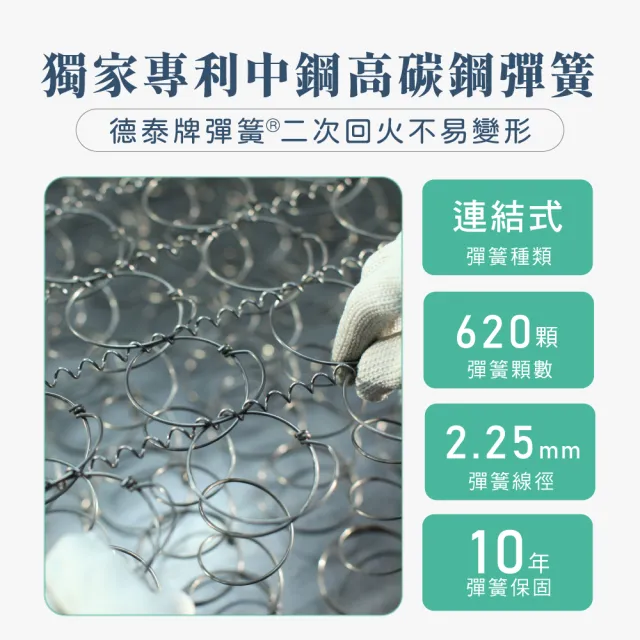 【德泰法蘭西床】索歐系列 雅致620 彈簧床墊-雙大6尺