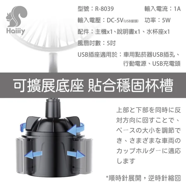 Haiiiy 360°全角度靜音涼感杯架扇 車用杯架扇｜手持風扇｜充電風扇｜電風扇｜風扇