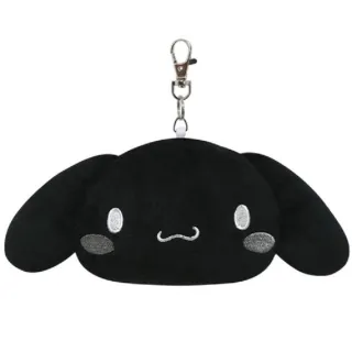 【小禮堂】Sanrio 三麗鷗 絨毛玩偶伸縮票卡零錢包 黑白風格款 Kitty 美樂蒂 布丁狗 花小兔